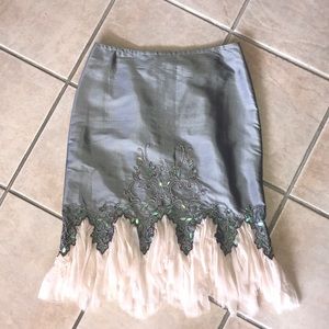 Silk skirt with beaded accents